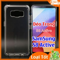 Ốp Lưng Samsung S8 Active Silicon Loại Tốt Dẻo Trong Suốt Có Chống Sốc 4 Góc