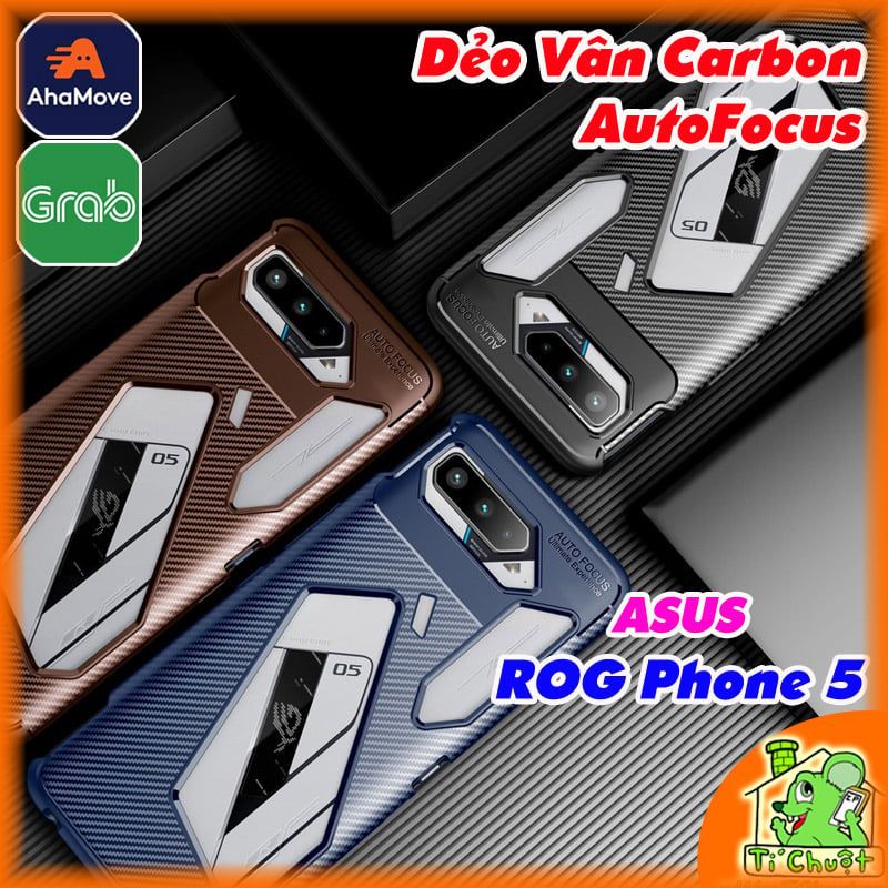 Ốp Lưng ASUS ROG Phone 5/ 5 Pro/ Ultimate AutoFocus Vân 3D Carbon Chống Sốc