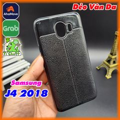 Ốp Lưng Samsung J4 2018 Dẻo Vân Giả Da Sọc Chỉ