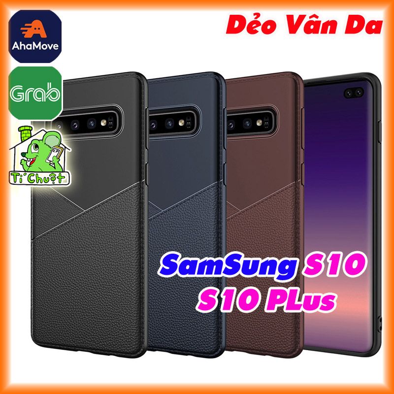 Ốp Lưng Samsung S10/ S10 Plus Dẻo Vân Giả Da Sọc Chéo