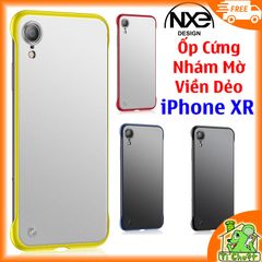 Ốp Lưng iPhone XR Nhám Mờ Viền Màu Dẻo Không Cạnh Hông