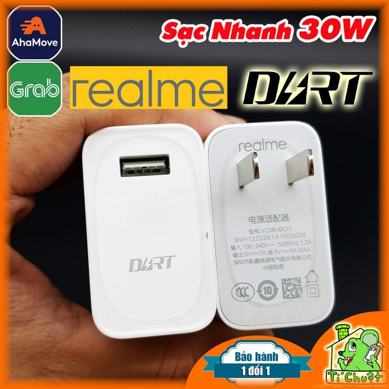 Sạc Nhanh Dart 30W REALME 7/ 8 ZIN Chính Hãng