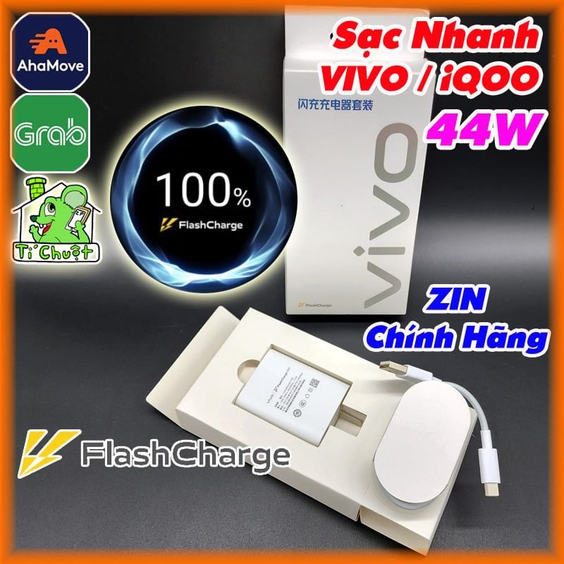 Sạc Nhanh Flash Charge 44W VIVO / iQOO ZIN Chính Hãng