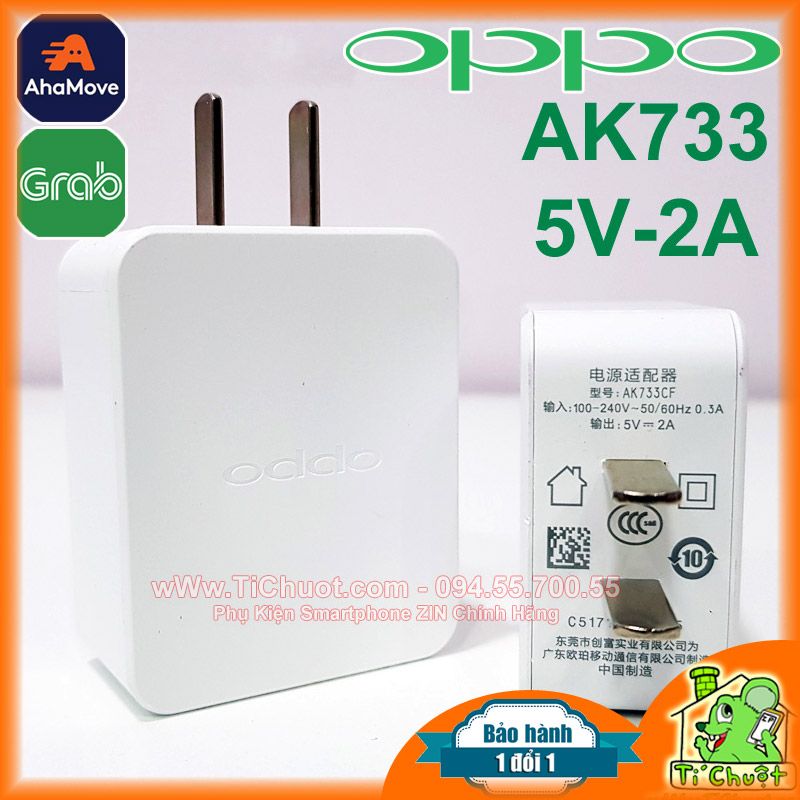 Củ Sạc OPPO AK733 10W 5V-2A ZIN Chính Hãng