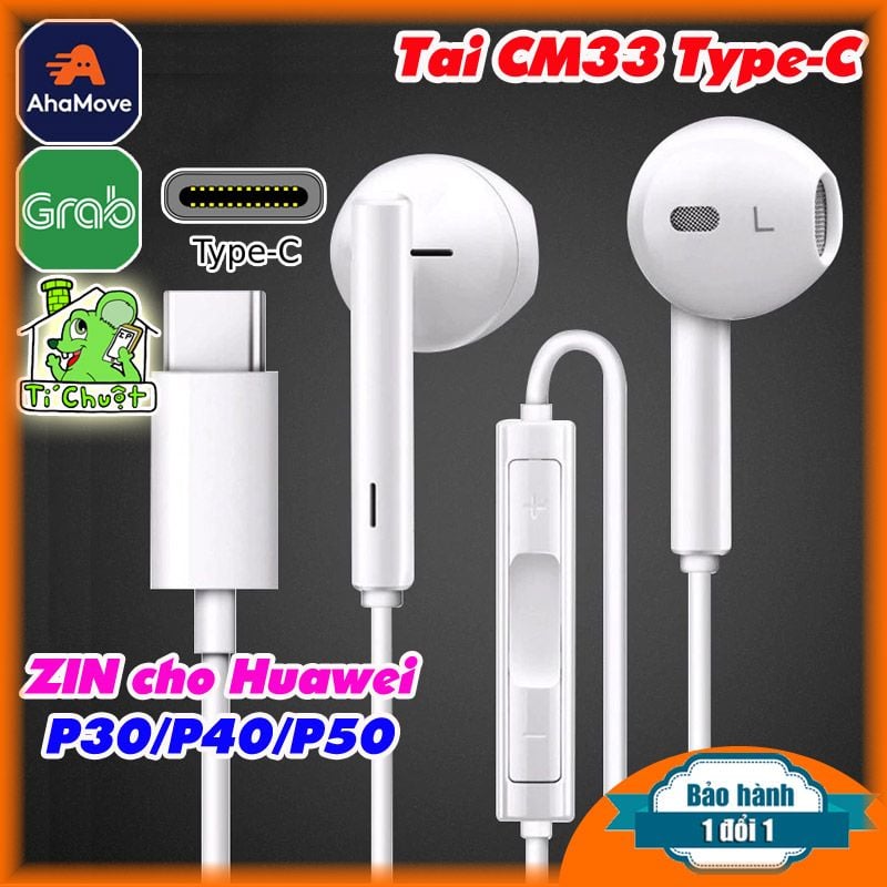 Tai Nghe Type-C CM33 Zin Chính Hãng cho Huawei Mate 30 Pro/ P20/ P30/ P40/ P50