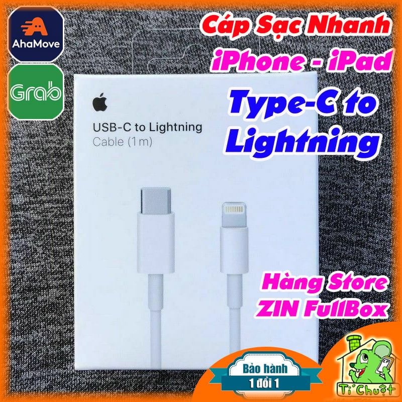 Cáp Apple C-L Type-C to Lightning Sạc Nhanh iPhone iPad FULLBOX ZIN Chính Hãng