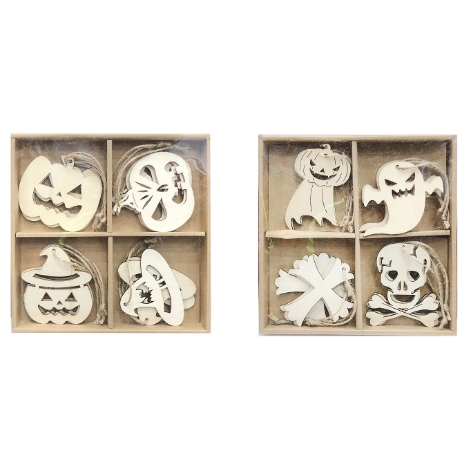 Hanging Plaques 12Pk In Wooden Box - Assorted