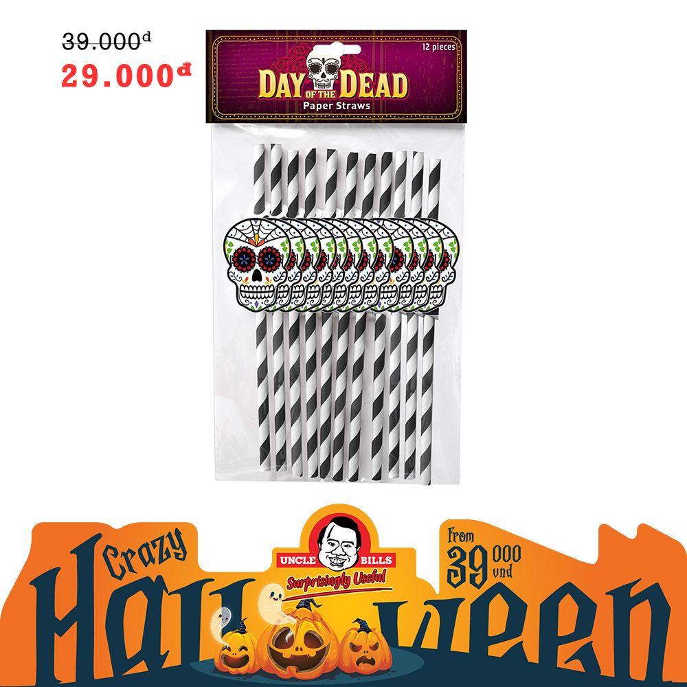 Ống Hút Lễ Hội 12 Cái Halloween UBL UH01626