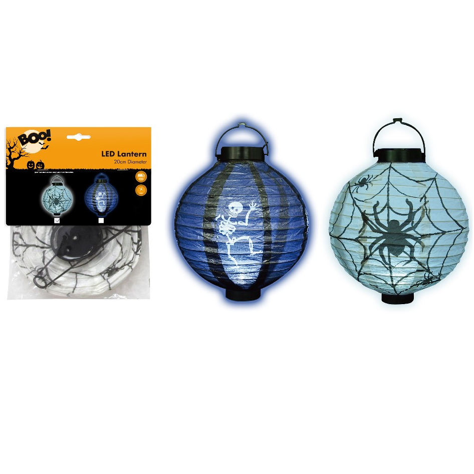 Light Up Paper Lantern 20 Cm - 2 Assorted - Mixed