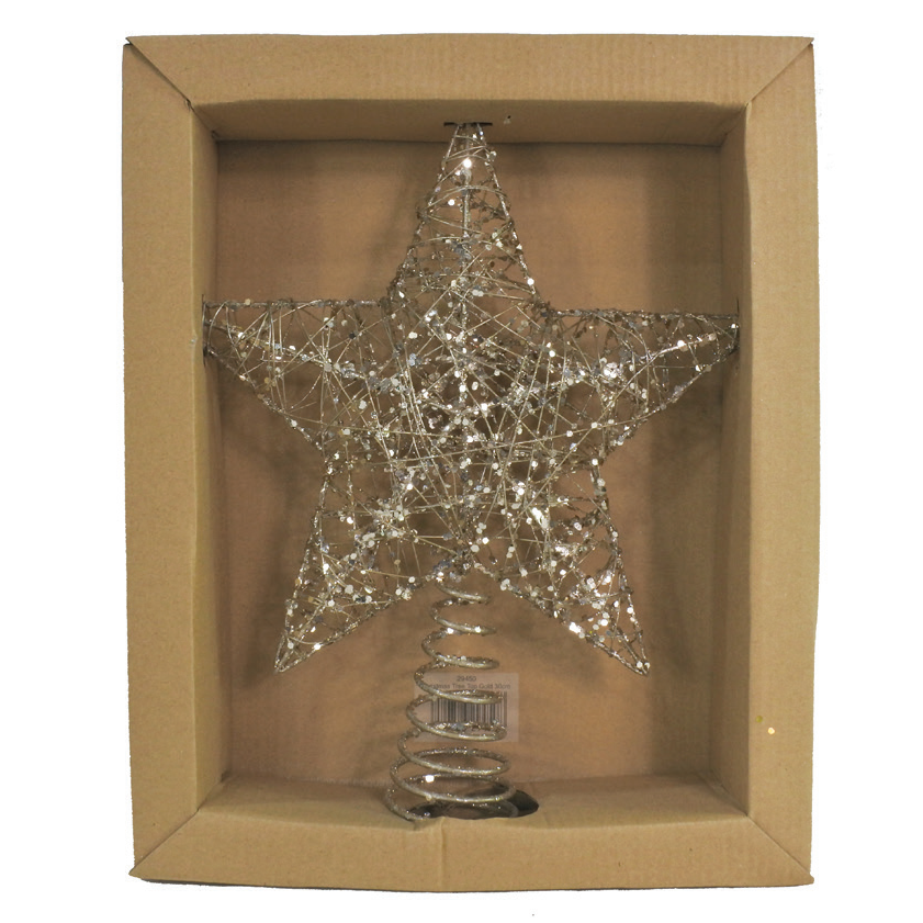 GLITTER STAR TOPPER 30cm CHAMPAGNE Uncle Bills XD0122