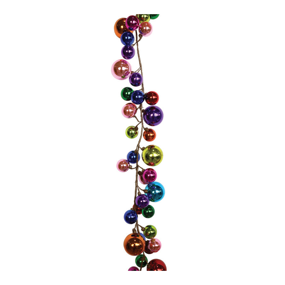 RAINBOW BAUBLE GARLAND 1.6m Uncle Bills XD0391