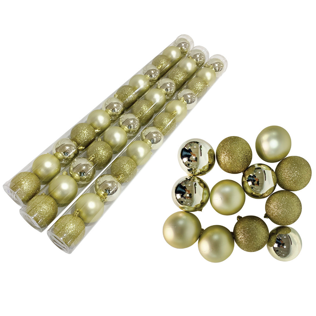 BAUBLES TUBE 12pc 60mm CHAMPAGNE Uncle Bills XD0246