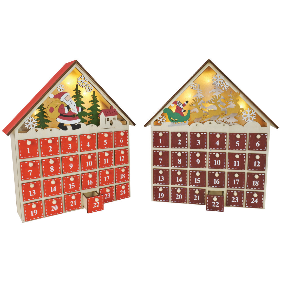 LED ADVENT CALENDAR HOUSE 2asst Uncle Bills XD0104