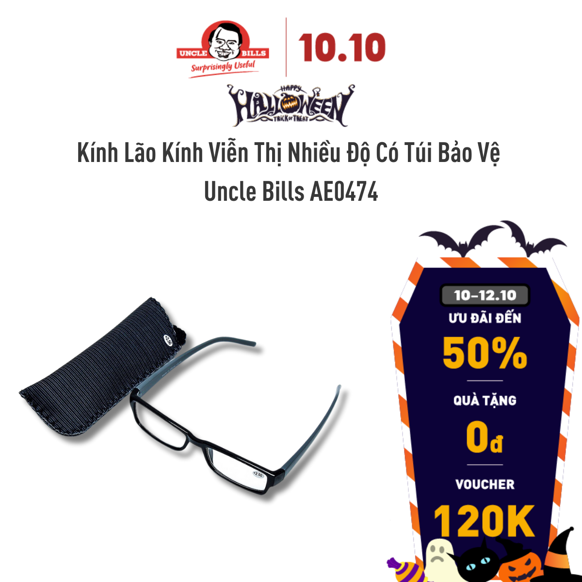 Kính Lão Kính Viễn Thị Nhiều Độ Có Túi Bảo Vệ Uncle Bills AE0474