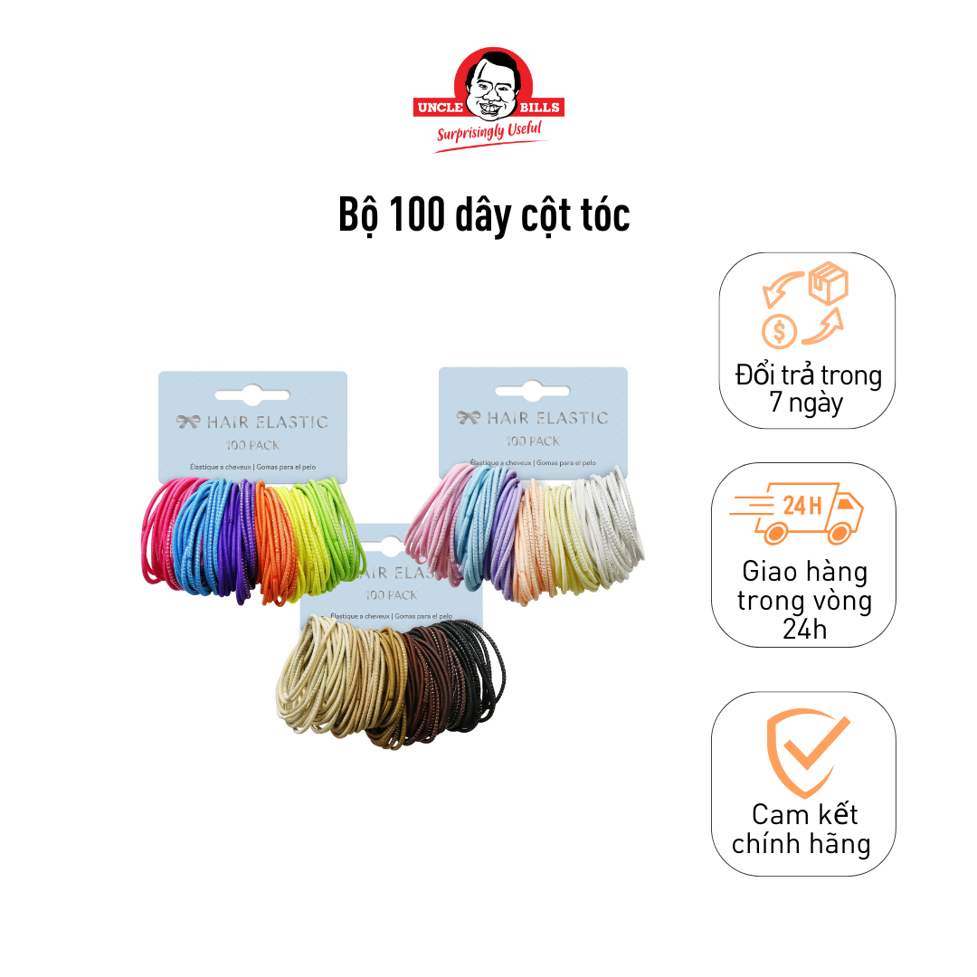 Dây Cột Tóc Bộ 100 Cái Uncle Bills AH0085