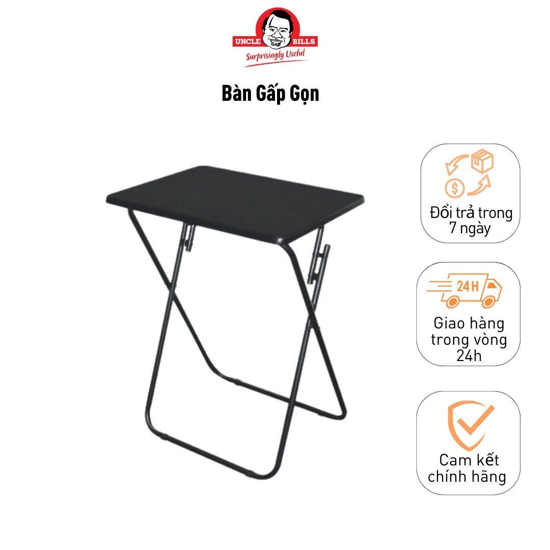 Bàn gấp gọn màu đen tiện lợi 48X38X65Cm Uncle Bills UH8557