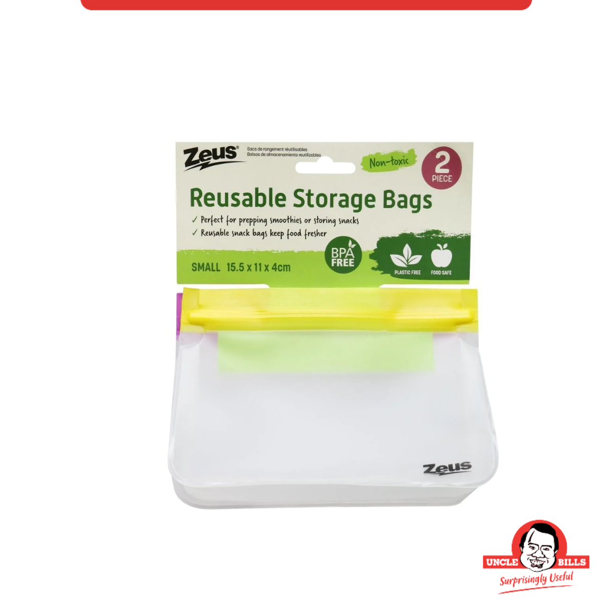 Bộ 2 Túi Trữ Thực Phẩm Tái Sử Dụng 15.6 X 4.5 X 11.5Cm Uncle Bills BC0642