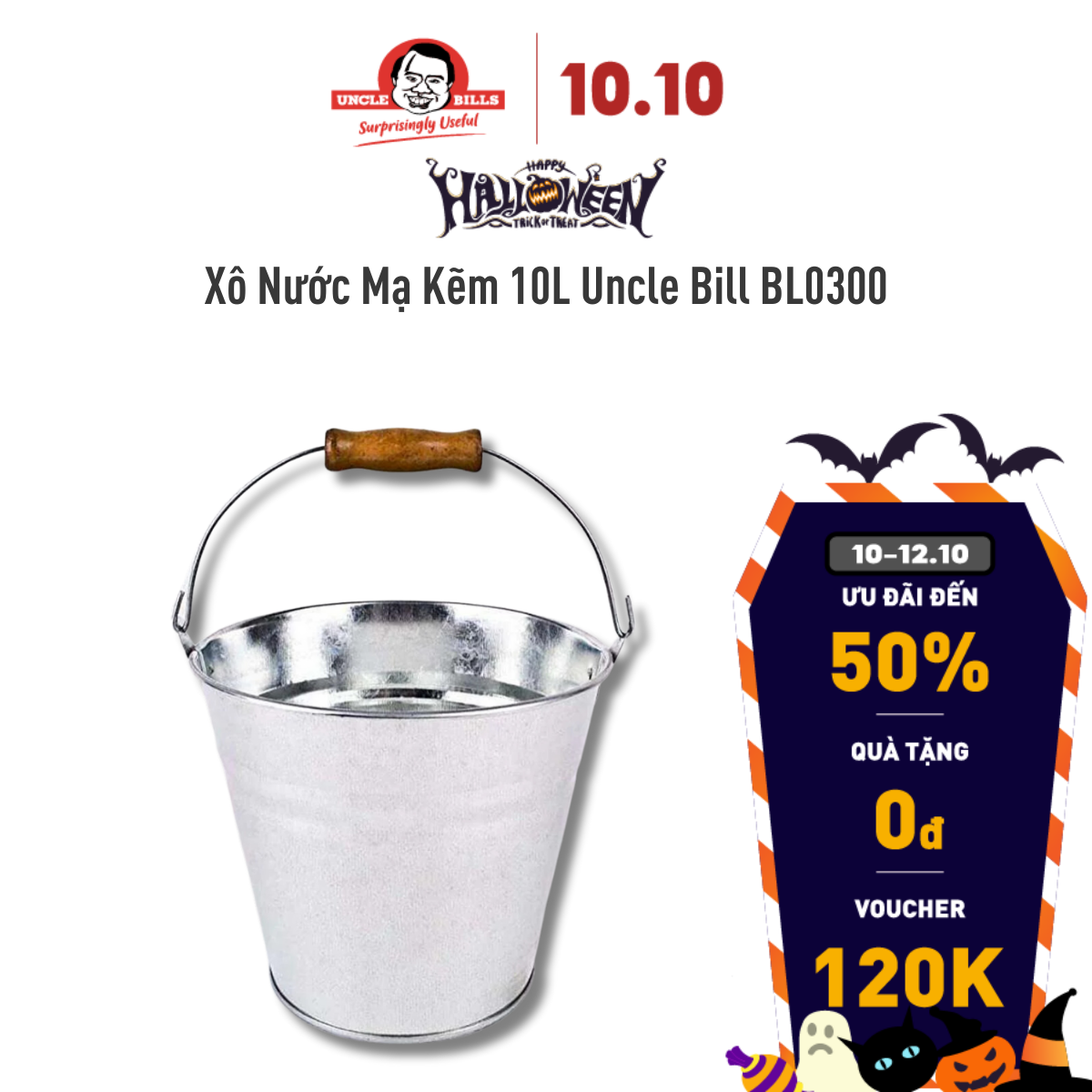 Xô Nước Mạ Kẽm 10L Uncle Bill BL0300