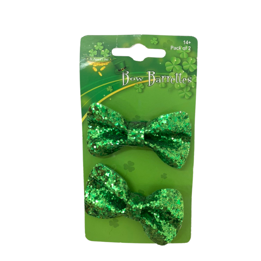 GLITTER BOW BARRETTES 2PK UBL BS0114