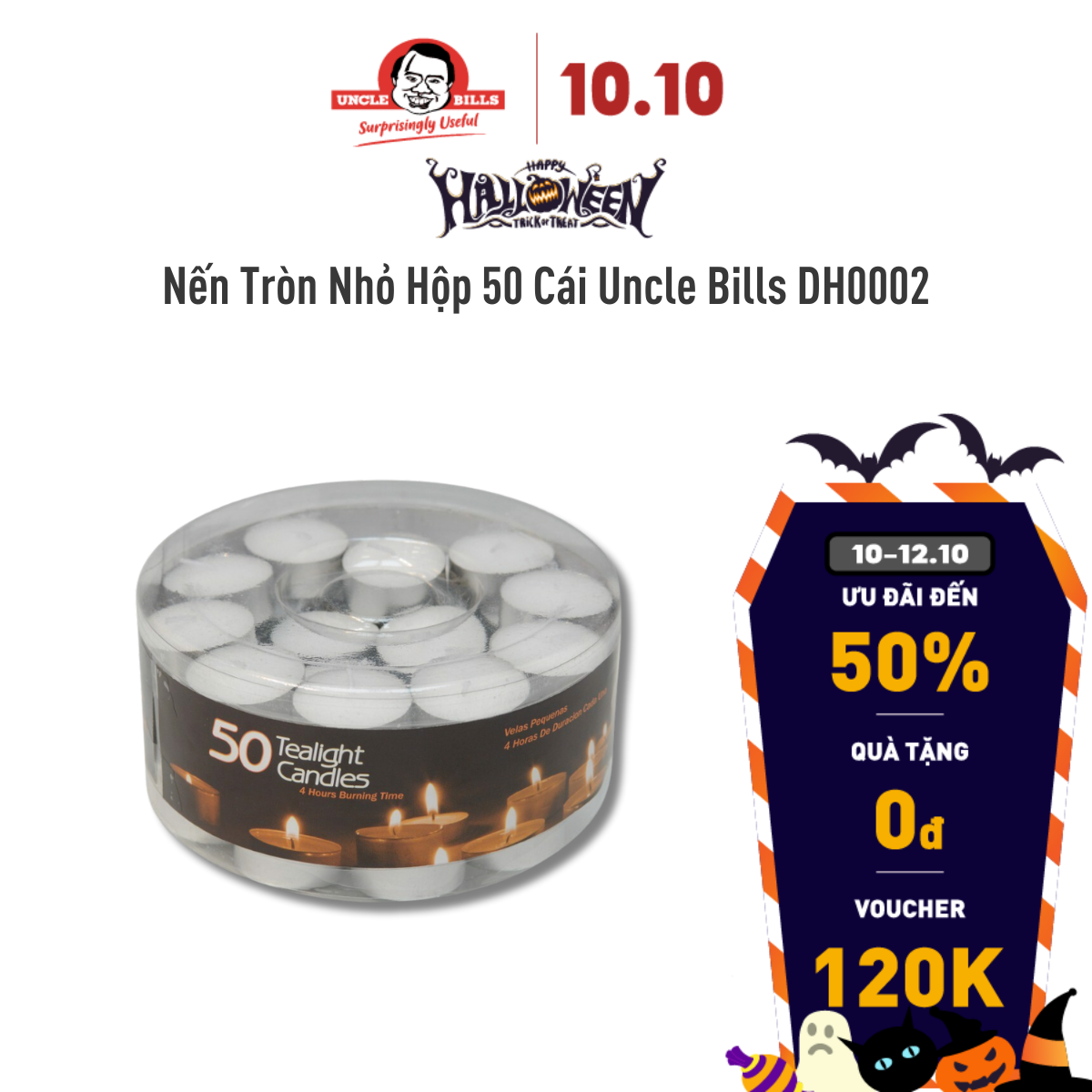 Nến Tròn Nhỏ Hộp 50 Cái Uncle Bills DH0002