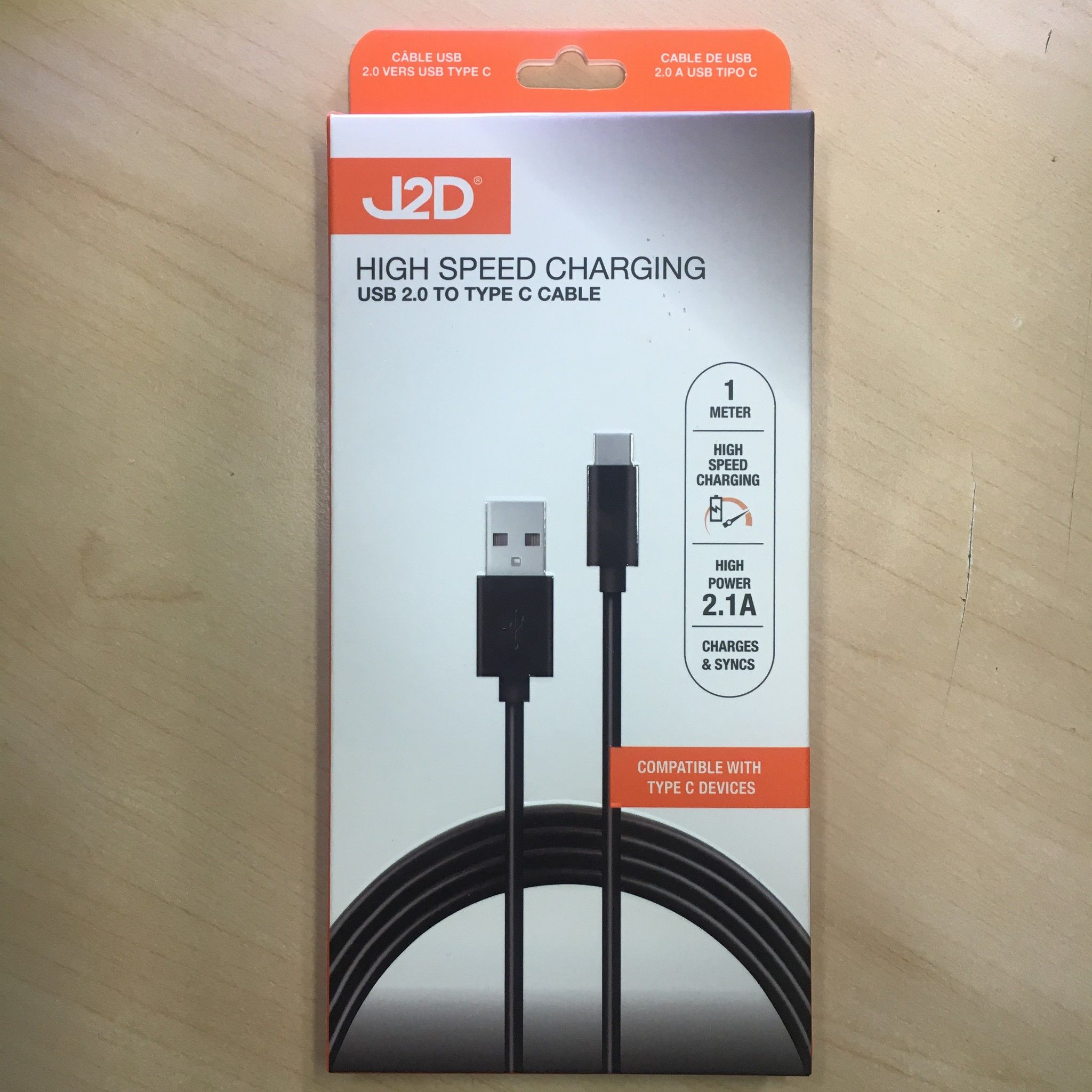 USB 2.0 TO TYPE C CABLE 1M