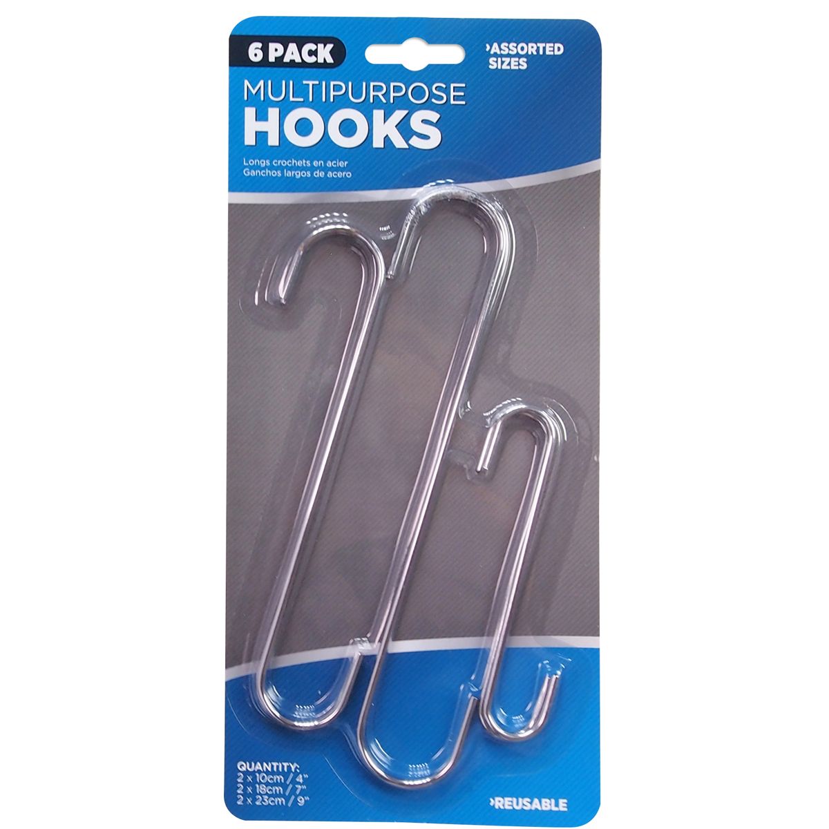 Long Steel Hooks 6 Pk