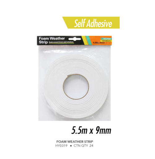 FOAM WEATHER STRIP 5.5M