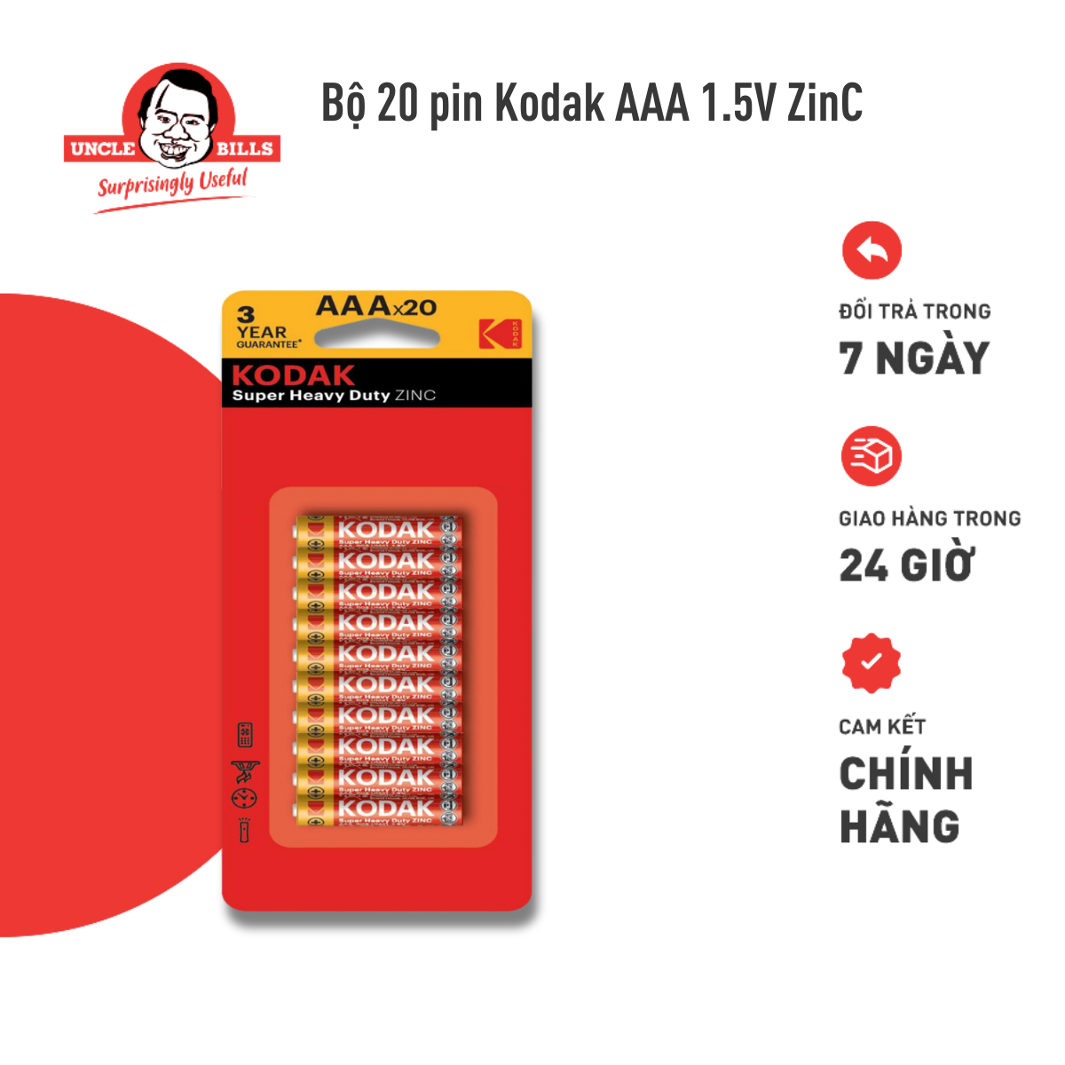 Pin Kodak AAA Bộ 20 Pin Uncle Bills IB0121