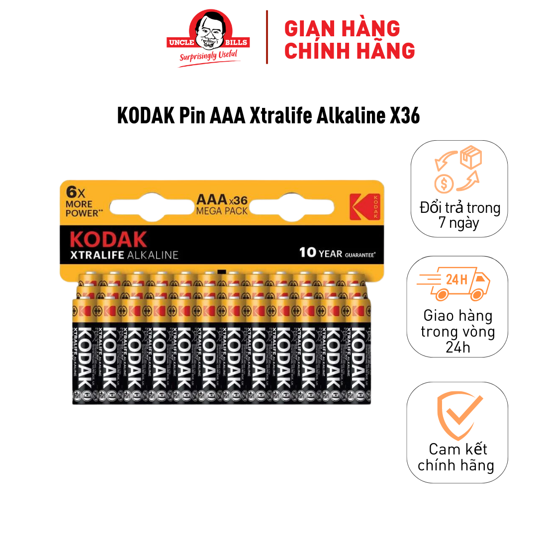 Bộ 36 Pin tiểu Kodak Alkaline AAA điện thế 1.5V Uncle Bills IB0239