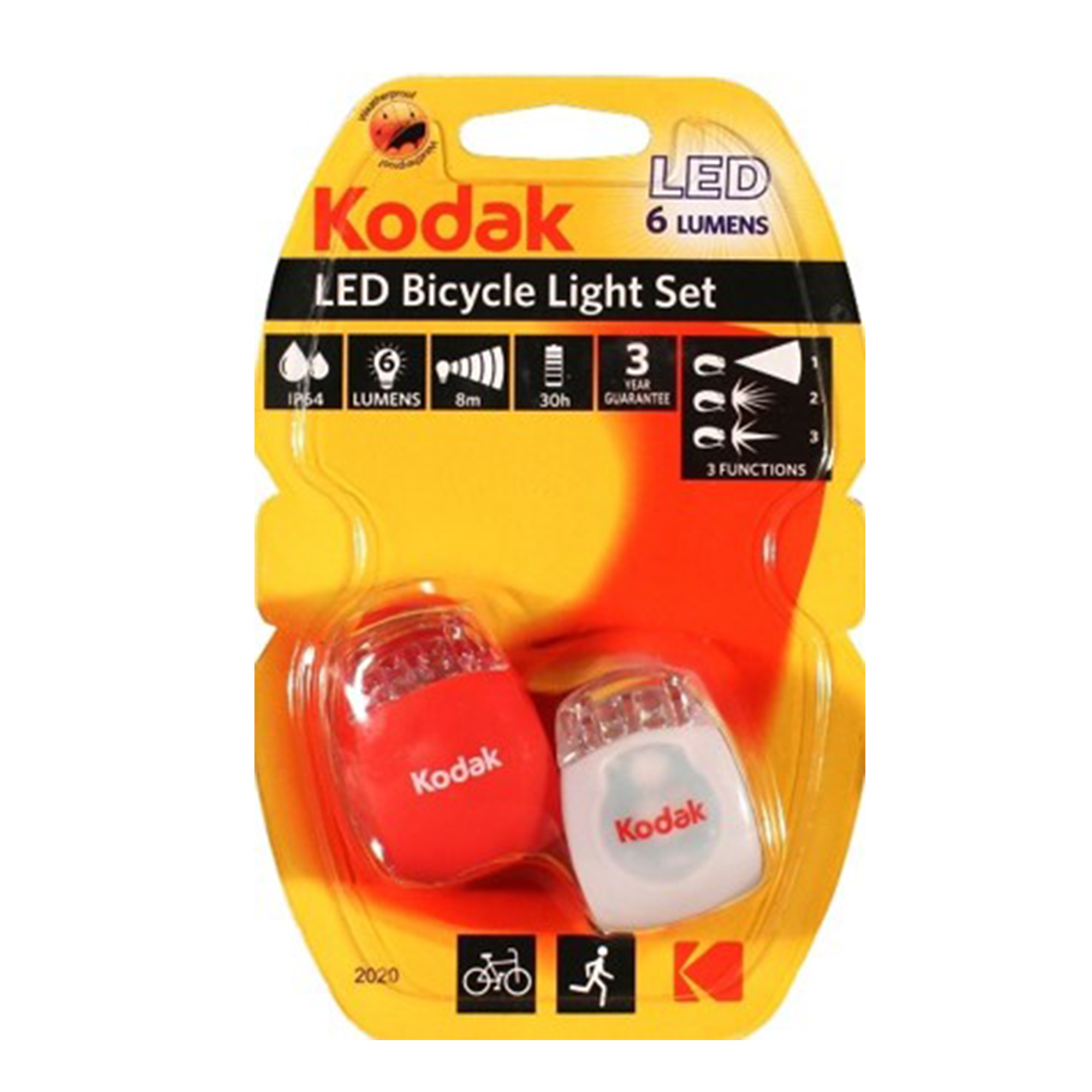 kodak bicycle light 2 pack   1 red & 1 white