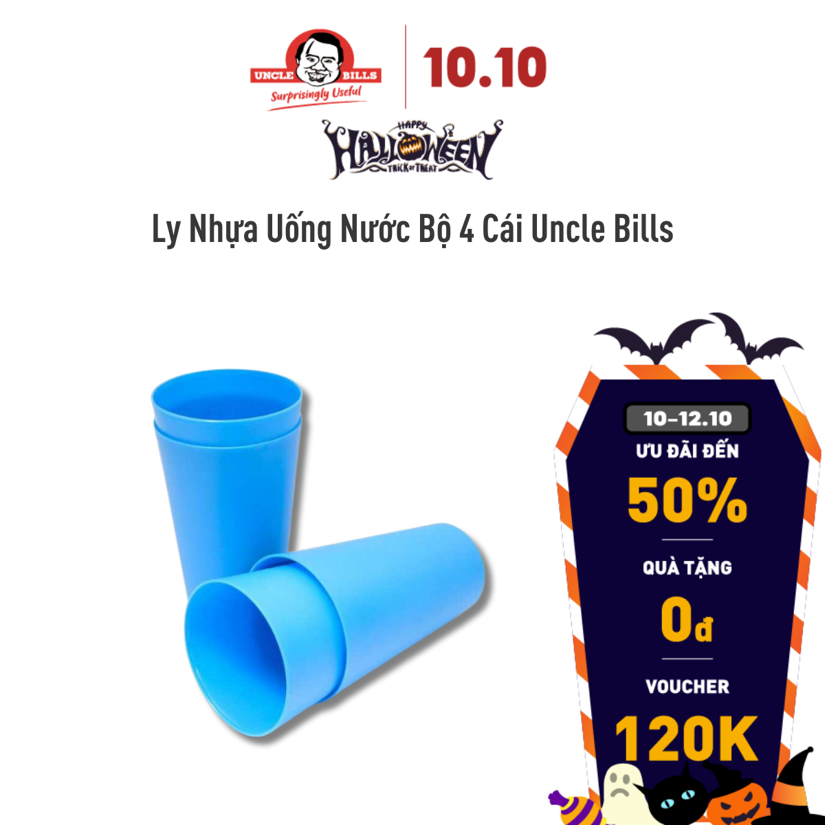 Ly Nhựa Uống Nước Bộ 4 Cái Uncle Bills KD0012