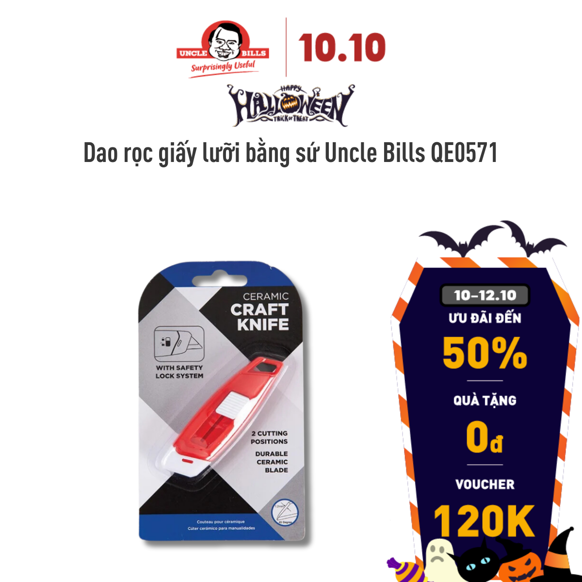 Dao rọc giấy lưỡi bằng sứ Uncle Bills QE0571