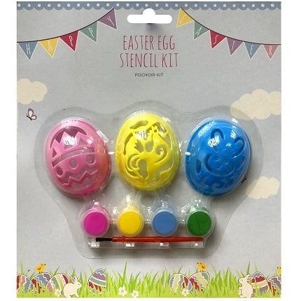 EGG STENCILS 3 Pcs WITH PAINTS