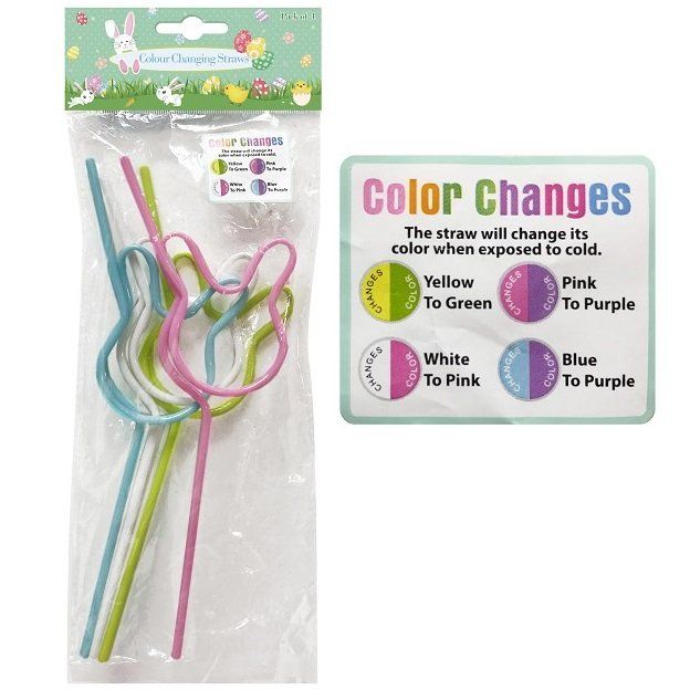 COLOUR CHANGING STRAWS 4PK