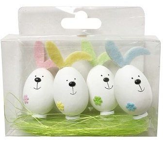 DECORATIVE BUNNY EGGS 5.5 CM 4PK