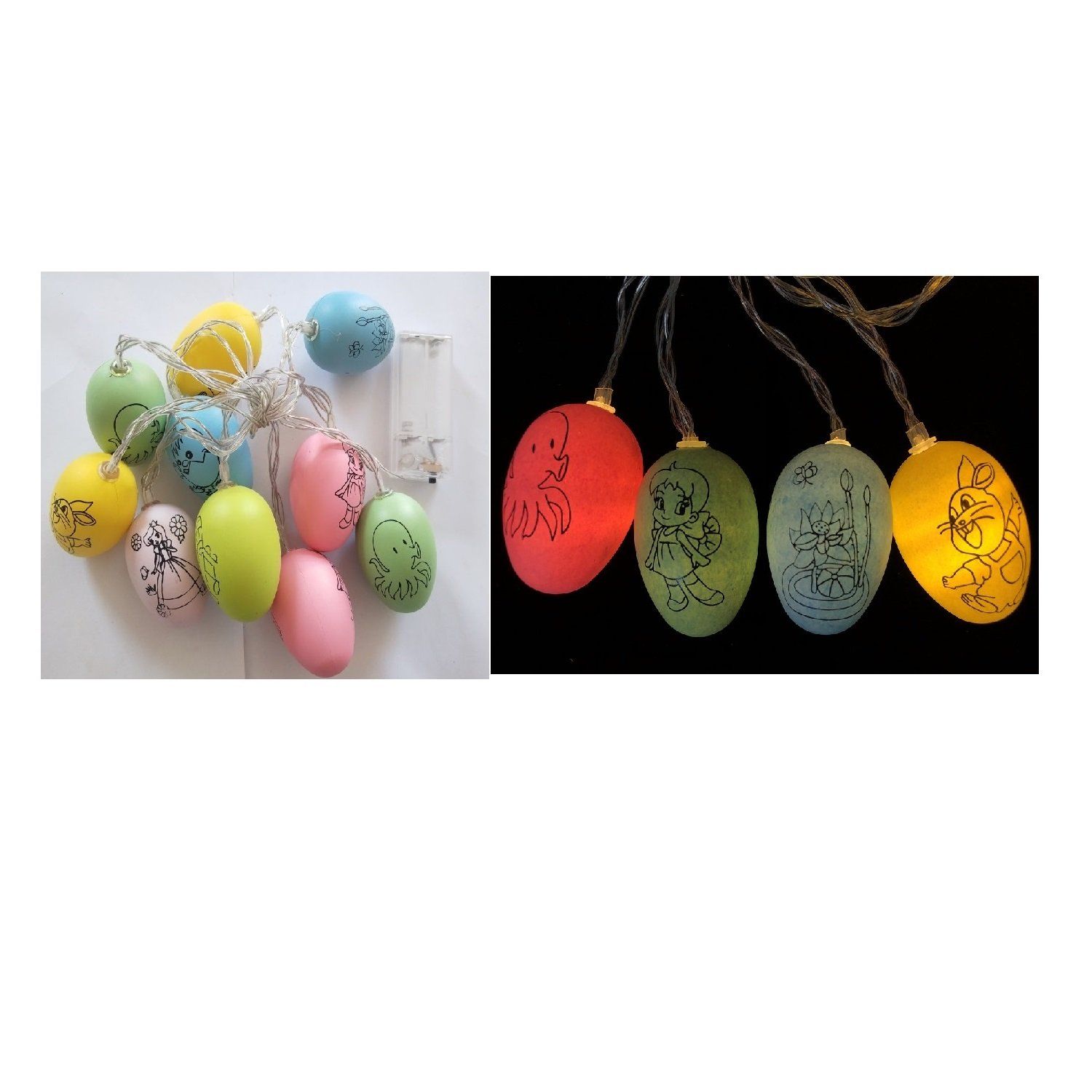 STRING LIGHT 10 LEDs   EGGS WITH LINE DIAGRAMS