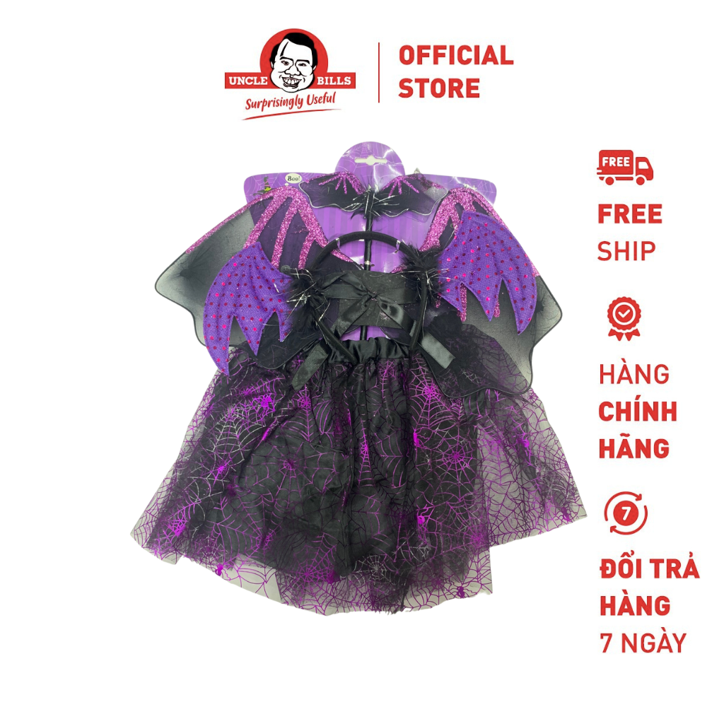 Bộ Trang Phục Dơi 3 Món - Màu Tím Halloween Uncle Bills UH01496