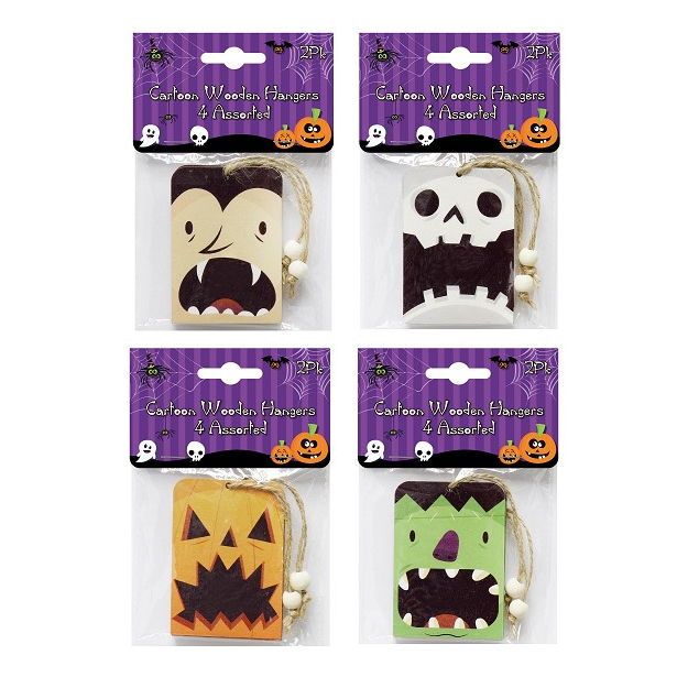 Miếng Treo Hình Halloween Bằng Gỗ 2 Cái - 4 Loại - Đồ trang trí Halloween UBL UH02286