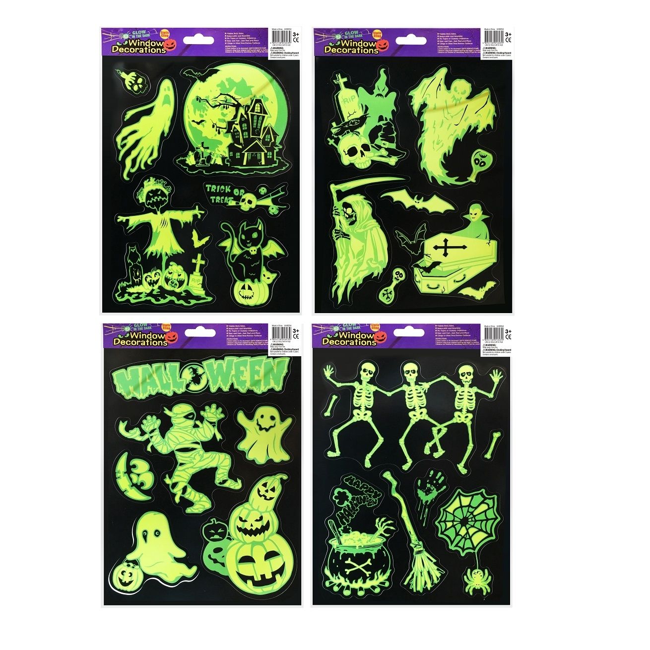 Miếng Dán Cửa Sổ Phát Sáng Trong Tối Trang Trí Halloween Uncle Bills UH00254