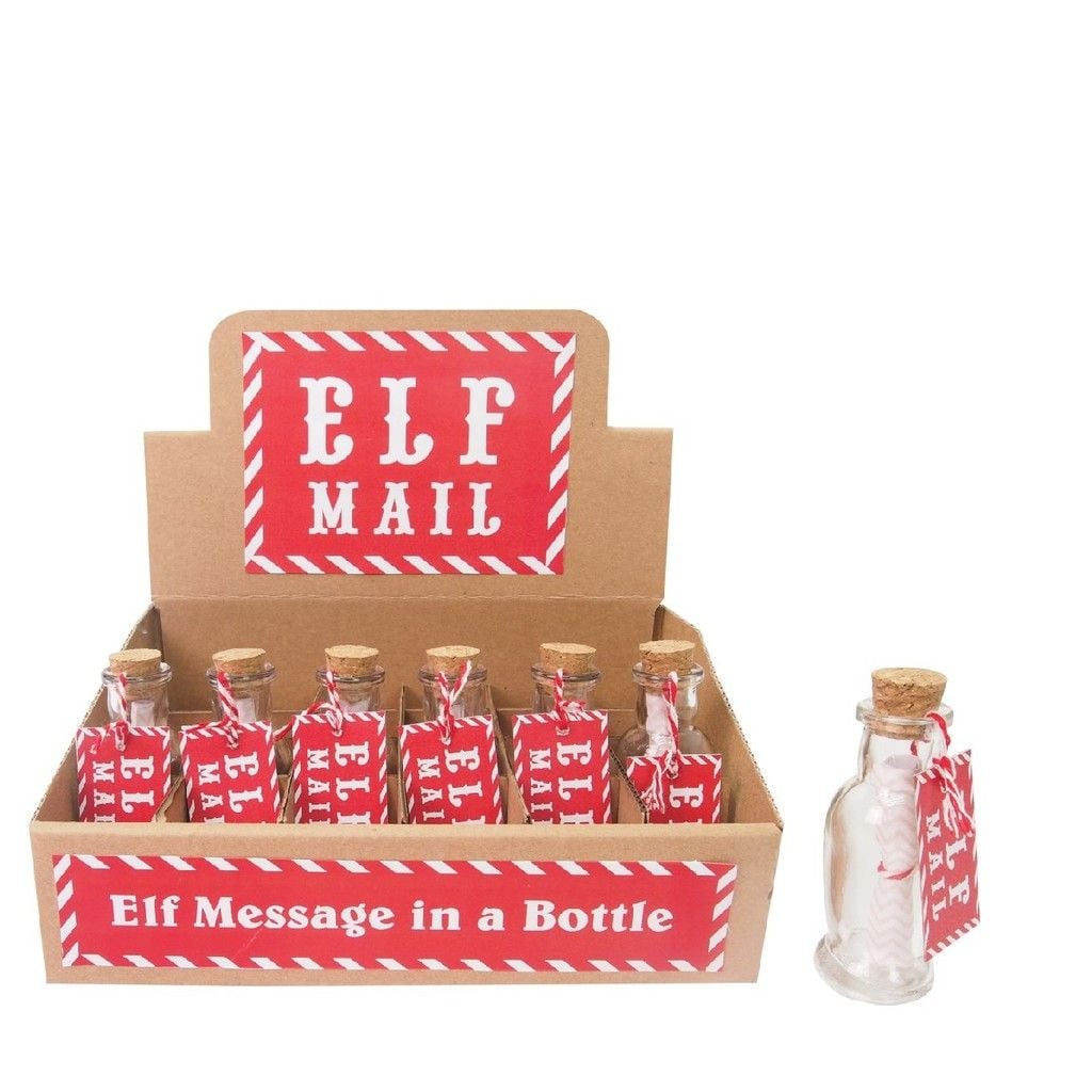 Chai thủy tinh đựng thư trang trí Noel 9cm UBL XB1400 - Giao ngẫu nhiên