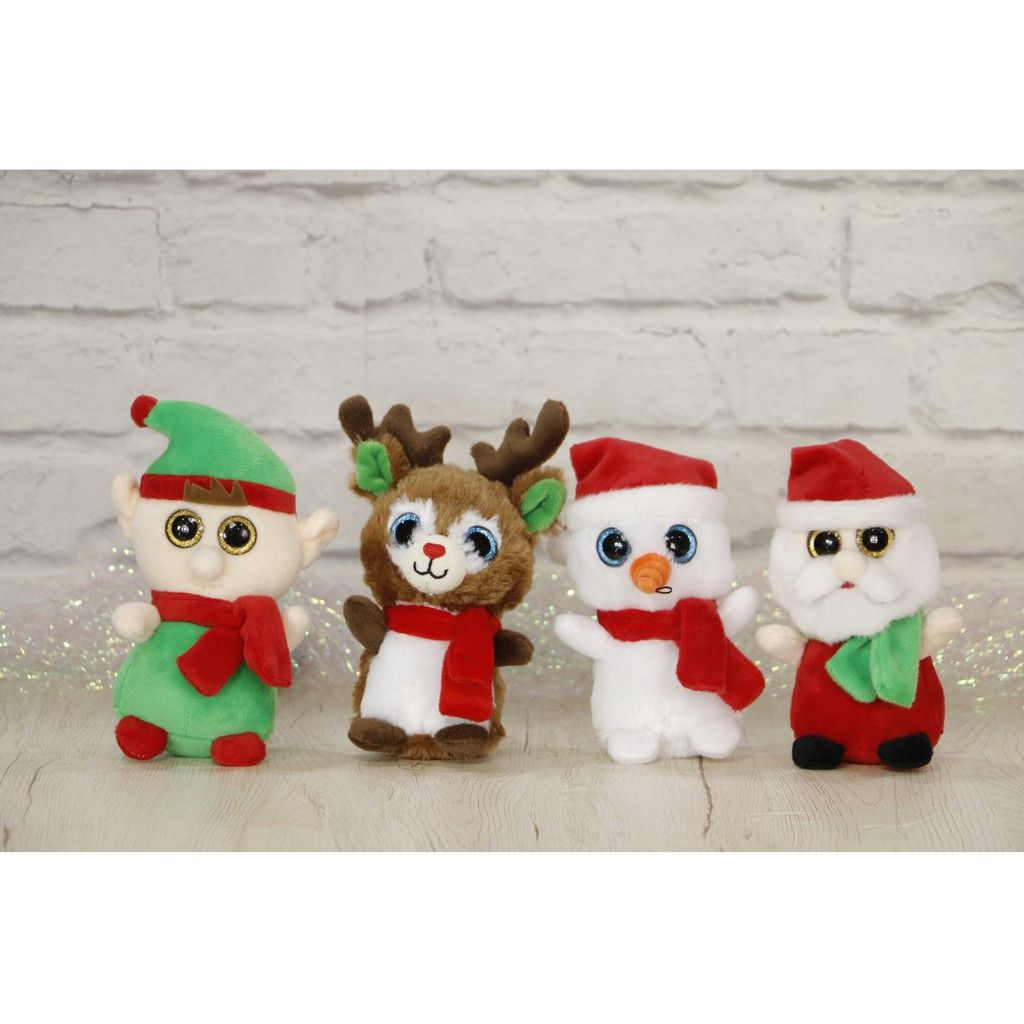 Thú Bông Mắt Long Lanh 16cm 4 Cái UBL XB4753 Trang Trí Giáng Sinh