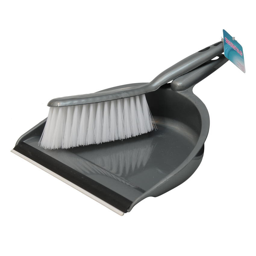 Dust Pan & Brush Set | Sil   Blk