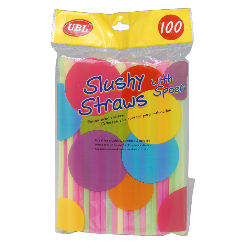 Party Straws With Spoon 100Pk