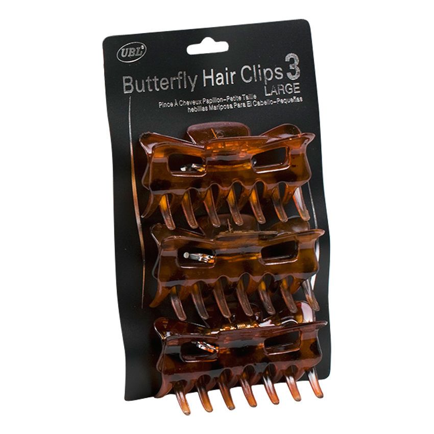 Butterfly Hair Clips 3Pk 4Asst