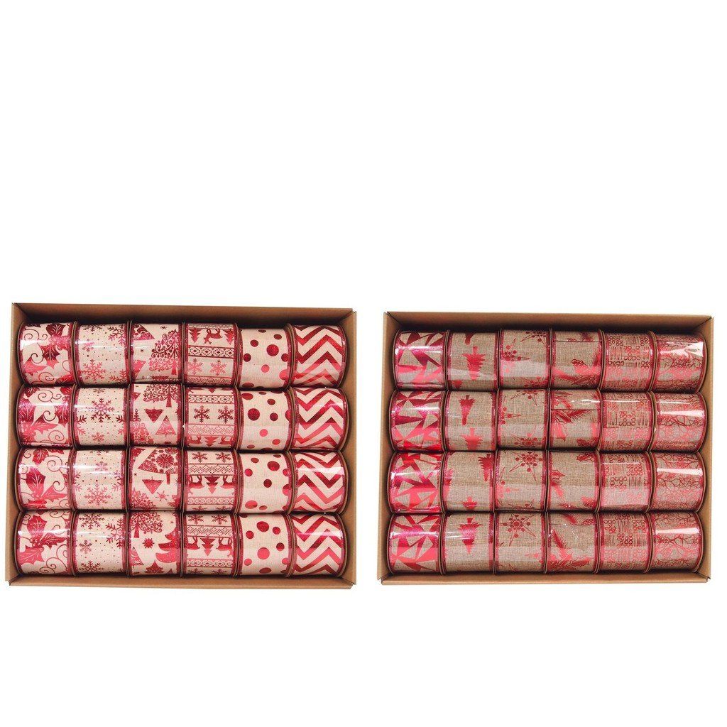 Ruy băng bằng sợi polyester in hoa văn cổ điển UBL XB1065 - Giao ngẫu nhiên