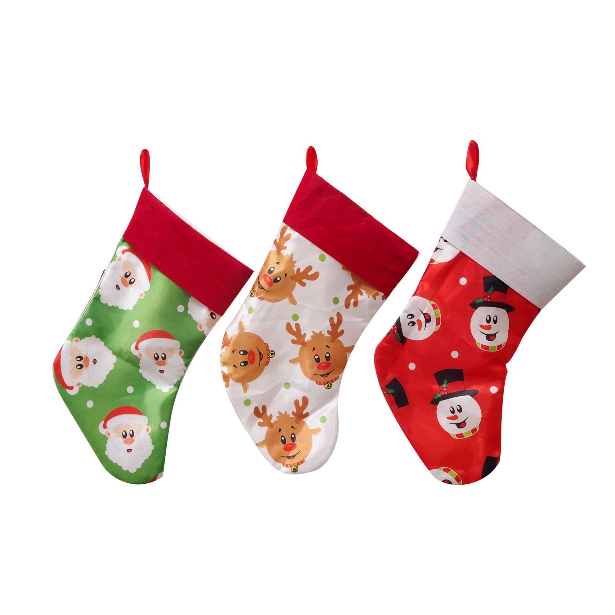 SATEEN STOCKING 25x45cm 3asst Uncle Bills XB1319