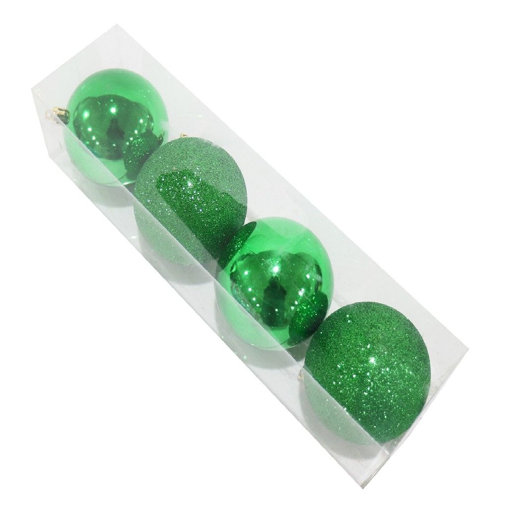 Quả Châu Trang Trí 4 Cái Xanh Lục UBL XB4113 Trang Trí Giáng Sinh