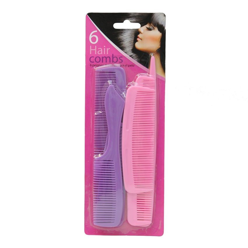 Hair Comb 6Pc Set 2Asst