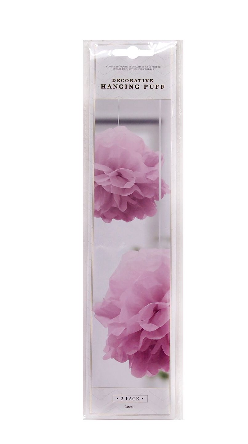 Deco Hanging Puff Pink 2Pk