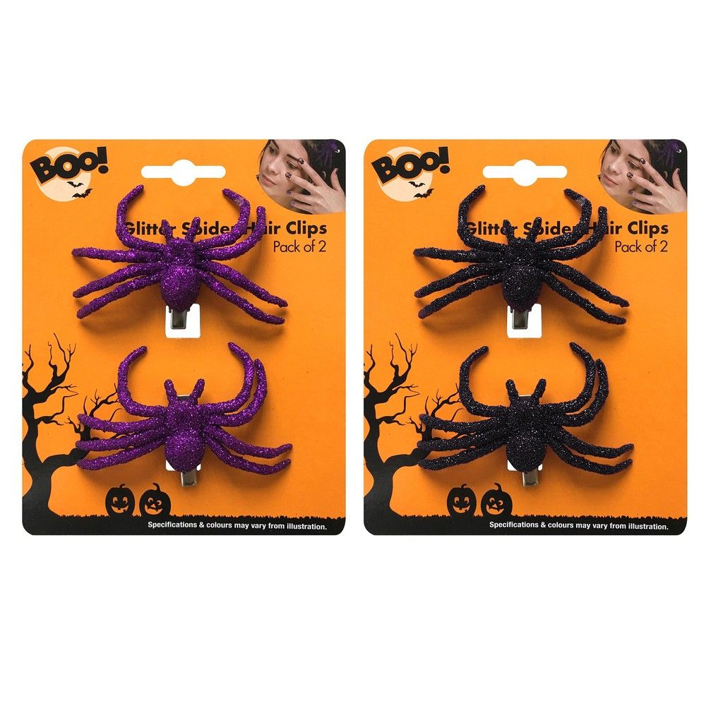 Cài Tóc Lấp Lánh Hình Con Nhện Bộ 2 Cái Halloween Uncle Bills UH00271